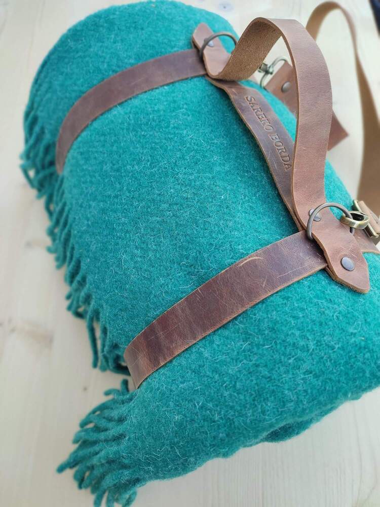 Artilezko manta berdea, uhalarekin - Irudia 5