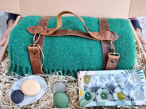 Manta berdea, xaboiak eta kandelak